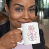 Mug Ruban Floral Boho rose violet