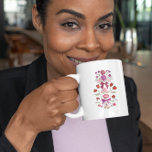 Mug Ruban floral magenta Boho<br><div class="desc">Boho et tasse rustique avec illustration dessinée à la main des arcs et des fleurs en magenta.</div>