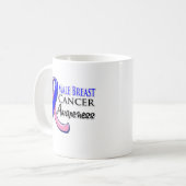Mug Ruban masculin de conscience de cancer du sein (Devant gauche)