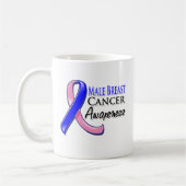Mug Ruban masculin de conscience de cancer du sein (Gauche)
