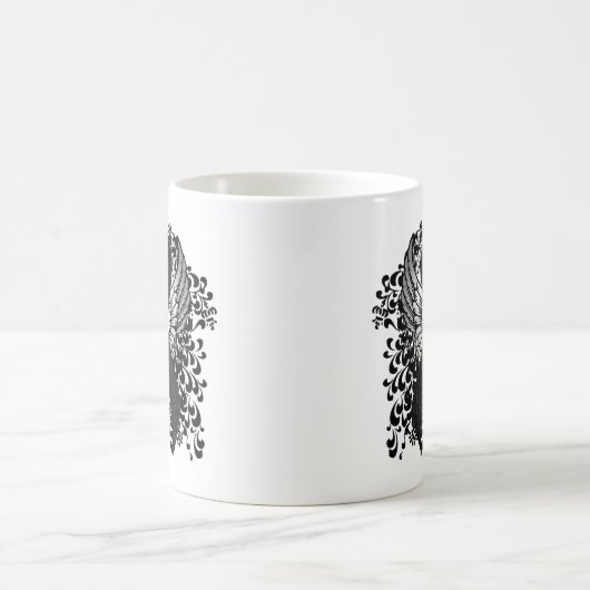 Mug Ruban noir avec ailes (Centre)