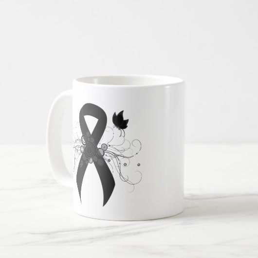 Mug Ruban noir avec papillon (Devant gauche)