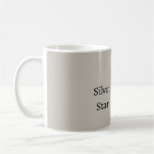 Mug Ruban Noir Gris Étoile Argentée (Gauche)