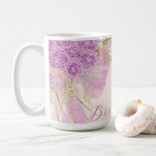 Mug Ruban ombré d'orchidée vintage et bride de bouquet