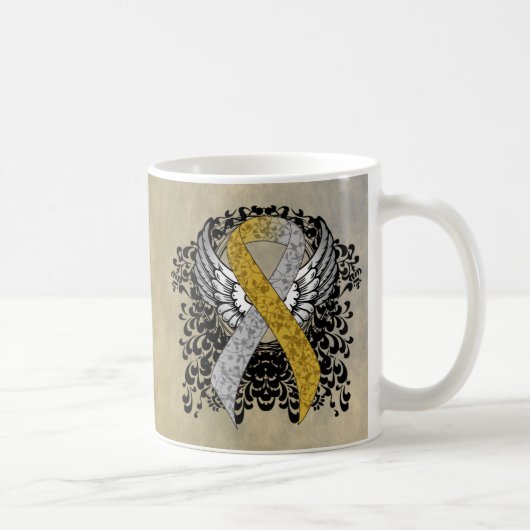 Mug Ruban or et argent avec ruban d'ailes (Droite)