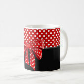 Mug Ruban Pois noir, rouge et blanc (Devant droit)