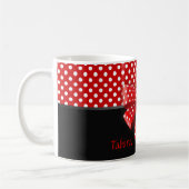 Mug Ruban Pois noir, rouge et blanc (Gauche)