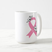 Mug Ruban rose aux fleurs (Devant droit)