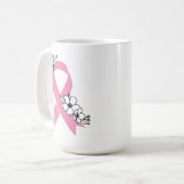 Mug Ruban rose aux fleurs (Devant gauche)