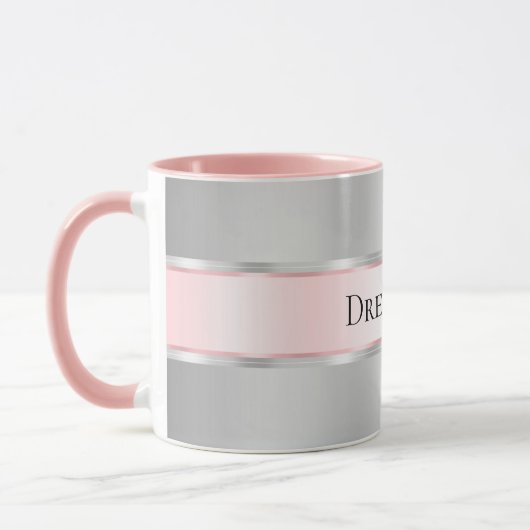 Mug Ruban rose brillant Silver (Gauche)