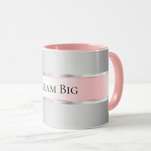 Mug Ruban rose brillant Silver (Devant droit)