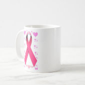 Mug Ruban rose - espoir, amour, et soin (Devant gauche)