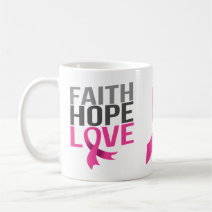 Mug Ruban rose espoir foi amour cancer du sein