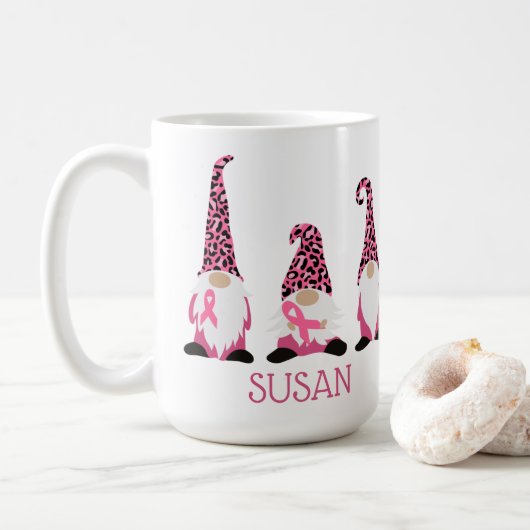 Mug Ruban rose personnalisé (Avec donut)