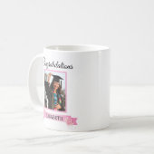 Mug Ruban rose photo personnalisé (Devant gauche)