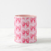 Mug Ruban rose Pois Bow Nom personnalisé (Centre)