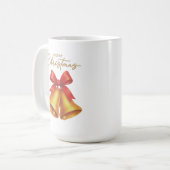 Mug Ruban rouge classique et Script or Noël (Devant gauche)
