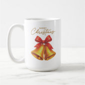 Mug Ruban rouge classique et Script or Noël (Gauche)
