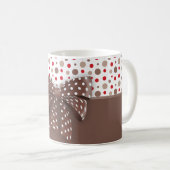 Mug Ruban rouge et cappuccino Pois et chocolat (Devant droit)