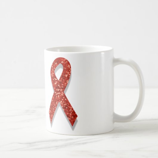 Mug ruban rouge parties scintillant (Droite)