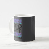 Mug Ruban sarcelle et violet de sensibilisation à la p (Devant gauche)