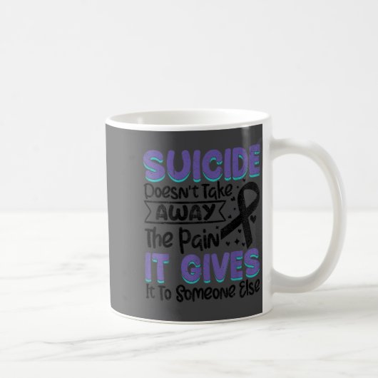 Mug Ruban sarcelle et violet de sensibilisation à la p (Droite)