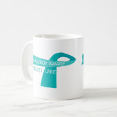 Mug Ruban turquoise de Teal de conscience d'allergie (Devant gauche)