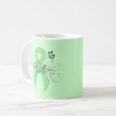 Mug Ruban vert clair avec papillon (Devant gauche)