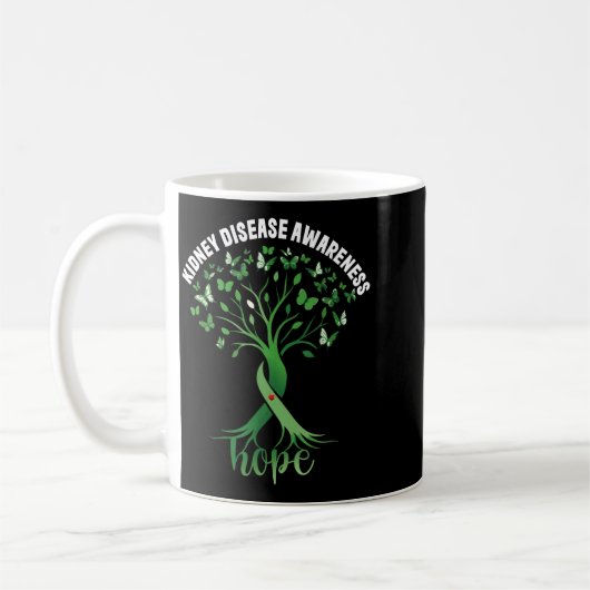 Mug Ruban Vert Espoir Arbre de la sensibilisation à la (Gauche)