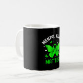 Mug Ruban vert papillon de sensibilisation à la santé (Devant gauche)