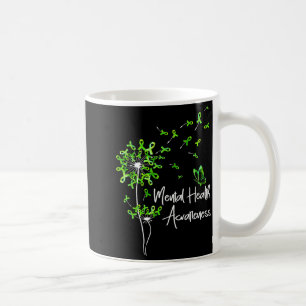 Mug Ruban vert pissenlit papillon santé mentaleGree