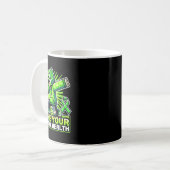 Mug Ruban vert pixelisé de sensibilisation à la santé  (Devant gauche)