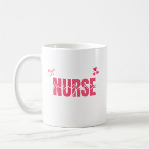 Mug Rubans de cœur de l'infirmière d'urgence mignonne