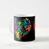 Mug Rubans de sensibilisation Soutien cardiaque (Devant gauche)