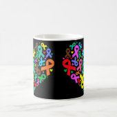 Mug Rubans de sensibilisation Soutien cardiaque (Centre)