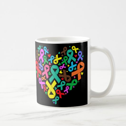 Mug Rubans de sensibilisation Soutien cardiaque (Droite)