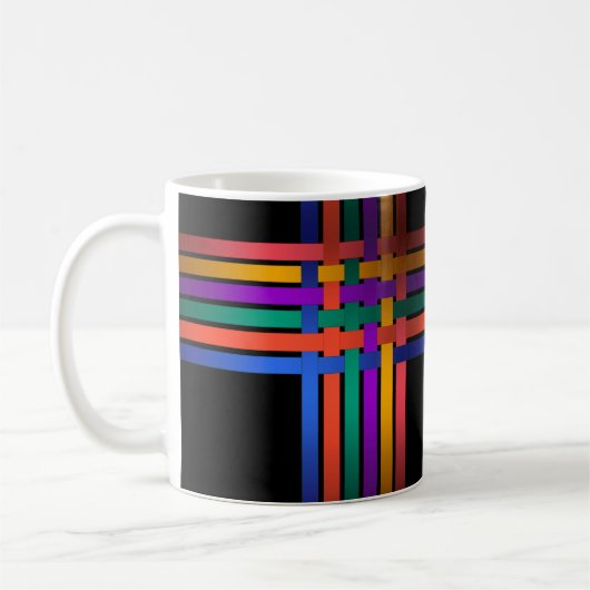 Mug Rubans en soie rayée sans fil abstrait (Gauche)