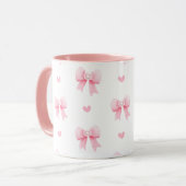 Mug Rubans et cœurs roses coquettes (Devant gauche)