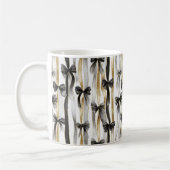 Mug Rubans et nœuds dorés argentés noirs clinquants (Gauche)