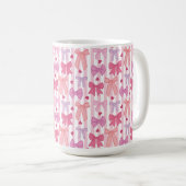 Mug Rubans et rayures pastel féminins (Devant droit)