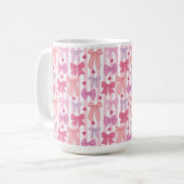 Mug Rubans et rayures pastel féminins (Devant gauche)
