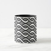 Mug Rubans modernes du milieu du siècle, gris, noir et (Centre)