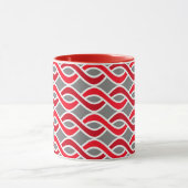 Mug Rubans modernes du milieu du siècle, rouge et gris (Centre)