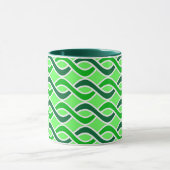 Mug Rubans modernes du milieu du siècle, tons verts (Centre)
