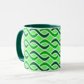 Mug Rubans modernes du milieu du siècle, tons verts (Devant gauche)