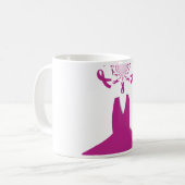 Mug Rubans rose Cancer du sein Sensibilisation Art Imp (Devant gauche)