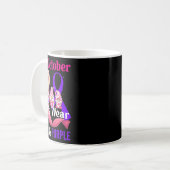 Mug Rubans rose et violet de sensibilisation à la viol (Devant gauche)
