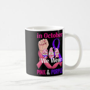 Mug Rubans rose et violet de sensibilisation à la viol