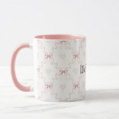 Mug Rubans roses cœurs amour doux (Gauche)