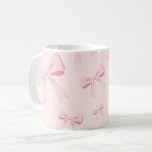 Mug Rubans roses mignon cottage chic coquette (Devant gauche)
